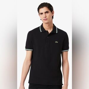 Lacoste Navy with white stripes Polo L.12.12 shirt slim fit size 3